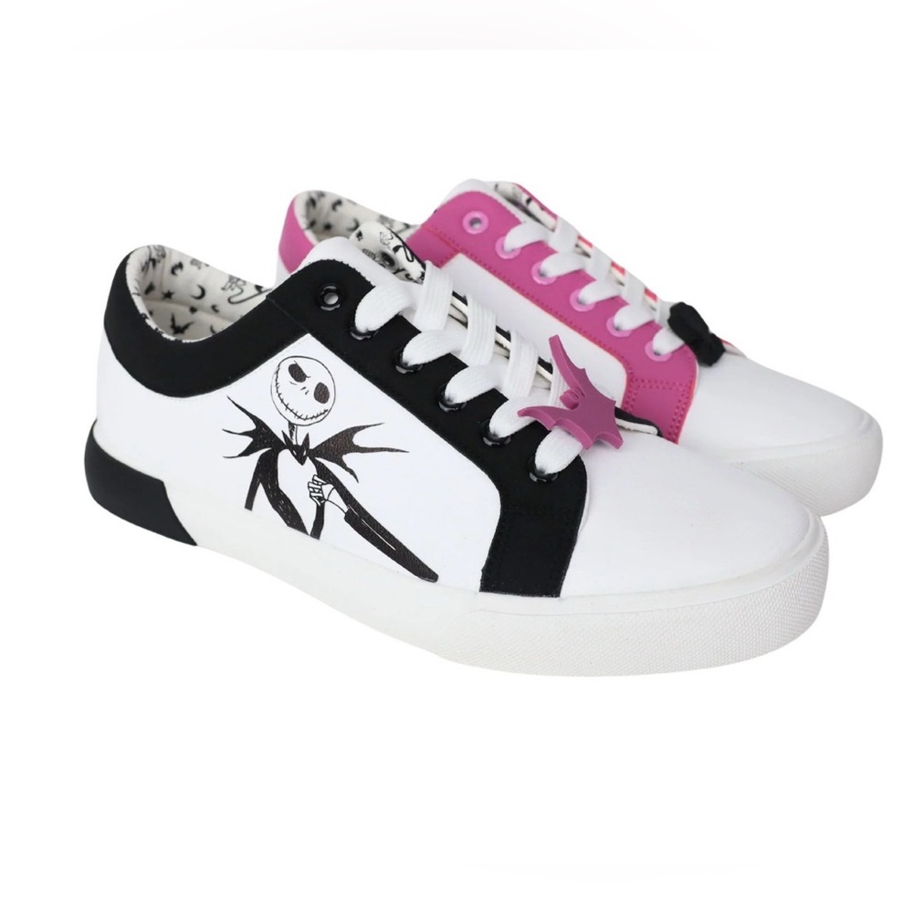 Jack Skellington Women's Sneakers - Black, White, and Pink